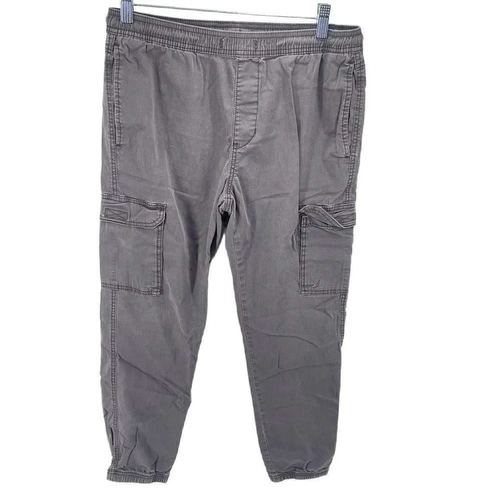 Union Bay Boys Cargo Jogger Pants Pull On Outdoor Stretch Gray Large 14/16